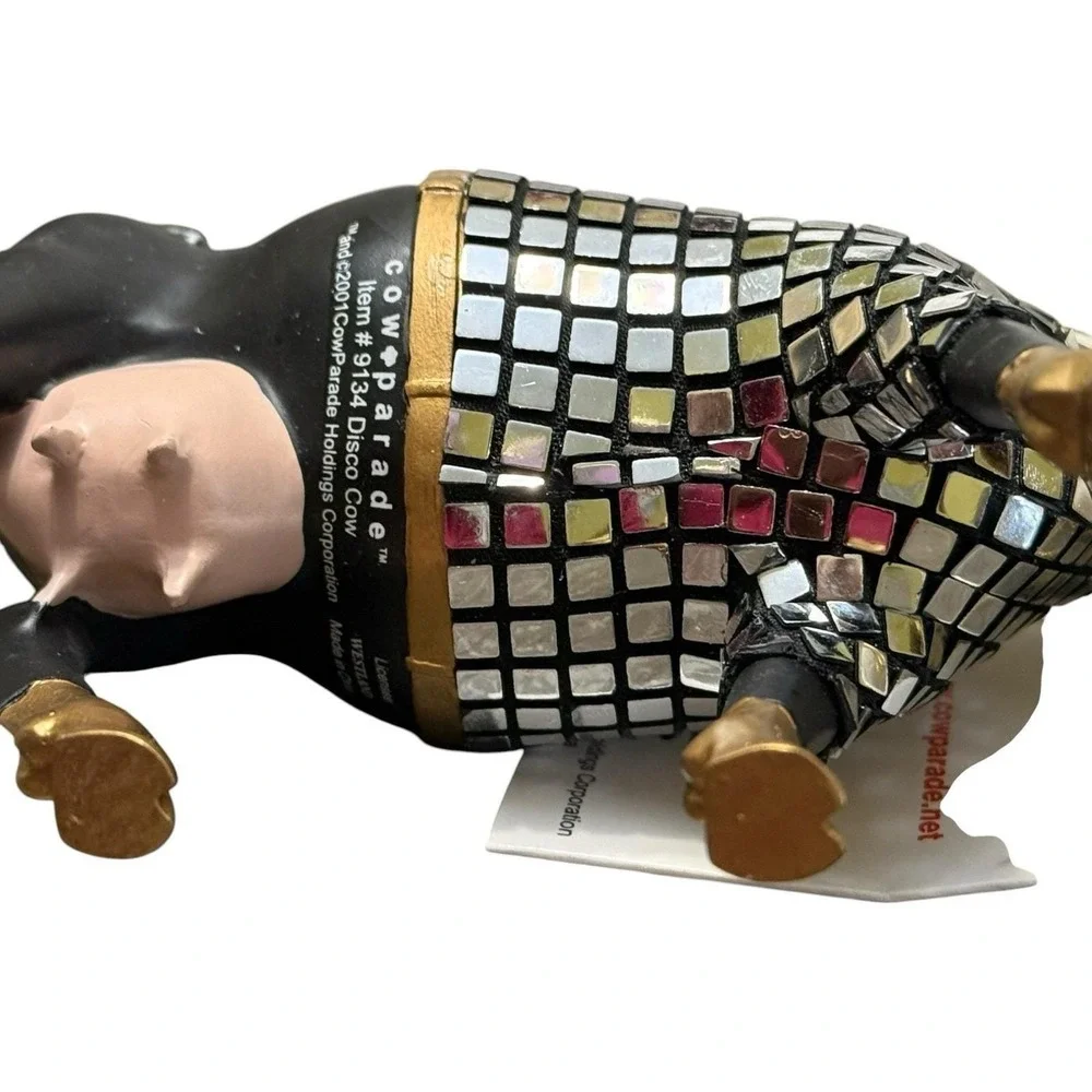 Westland Cow Parade Disco Cow 2001 Decorative figure #9134 w/Box & Tag